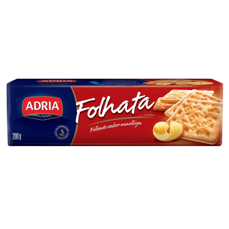 Biscoito Cream Cracker Sabor Manteiga Folhata Adria - Pacote 170g